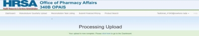 Processing Upload page
